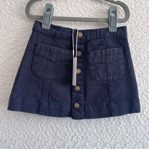 Rylee + Cru NWT Toddler Girl Denver Black Denim Skirt‎ 100% Cotton Size 4-5 Y